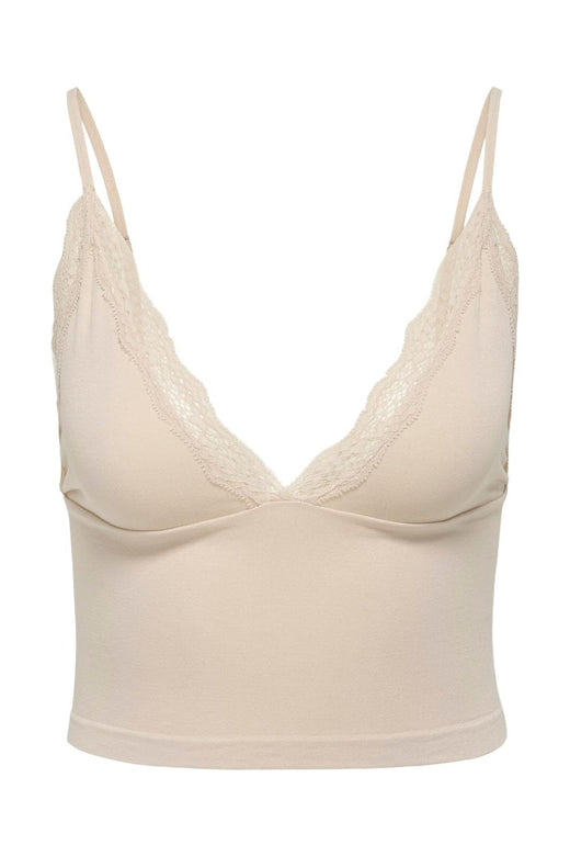 Only - Onlvicky Lace Singlet V-Neck Acc - 4816298 Peach Taffy