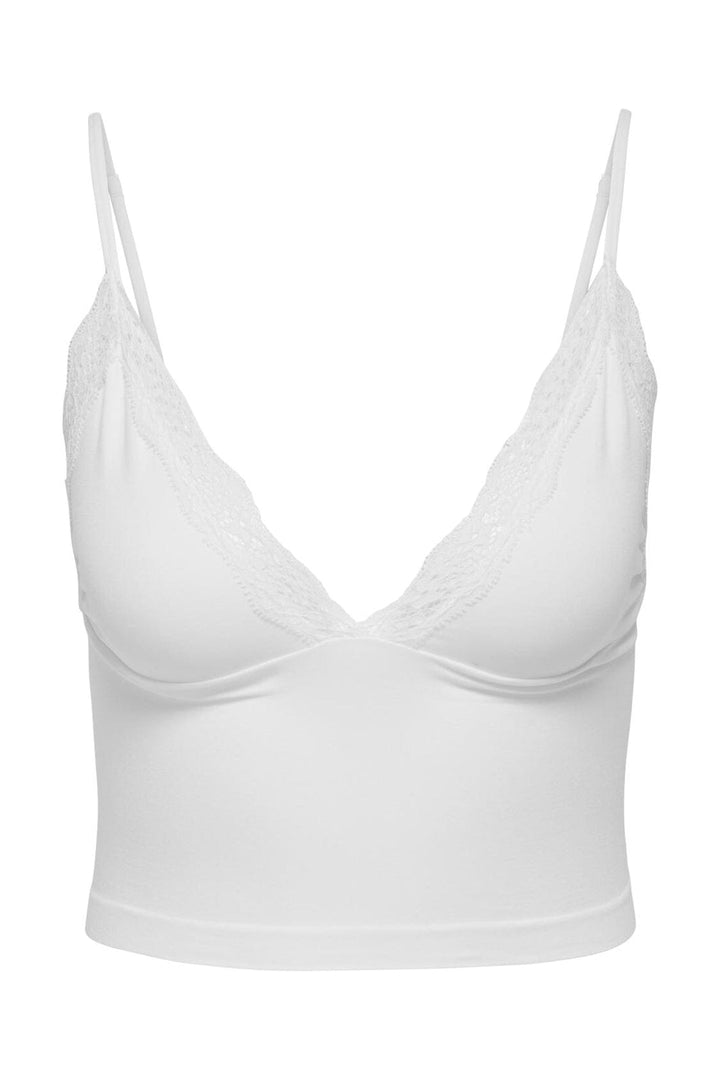 Only - Onlvicky Lace Singlet V-Neck Acc - 4816299 Bright White