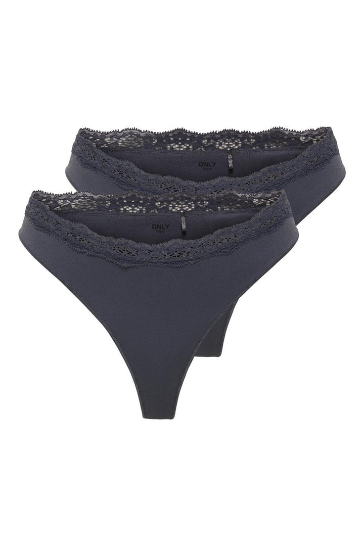 Only - Onlvicky Lace Thong 2-Pack Acc - 4822905 Periscope 2Xpack