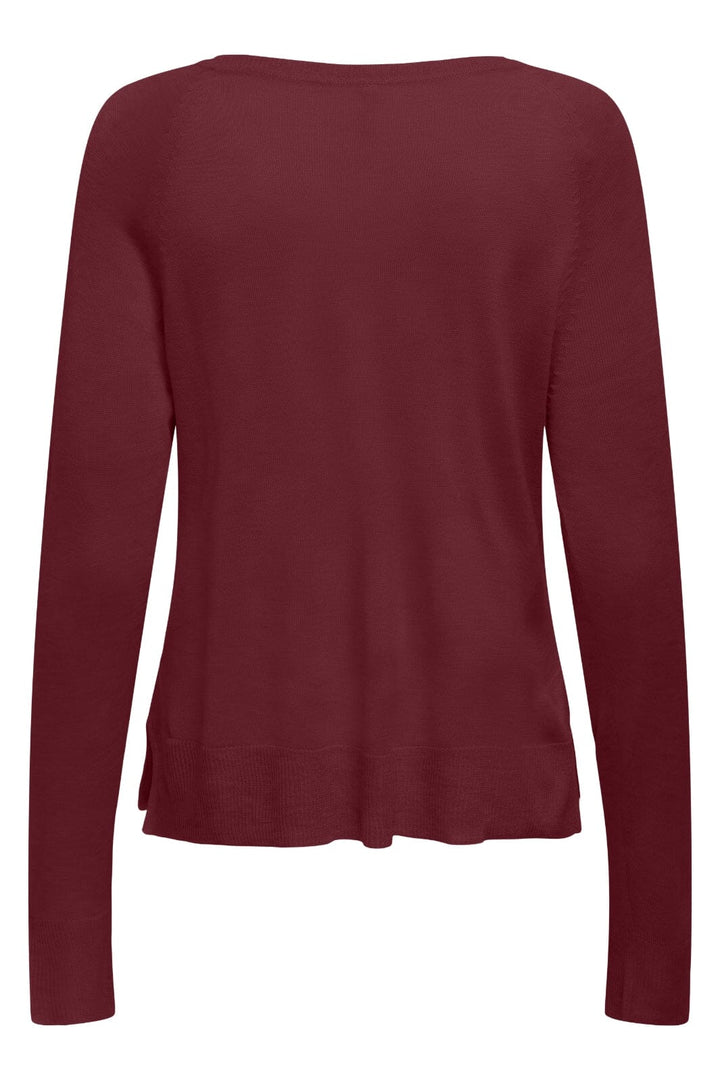 Only - Onlvienna Ls O-Neck Knt - 4838277 Cabernet