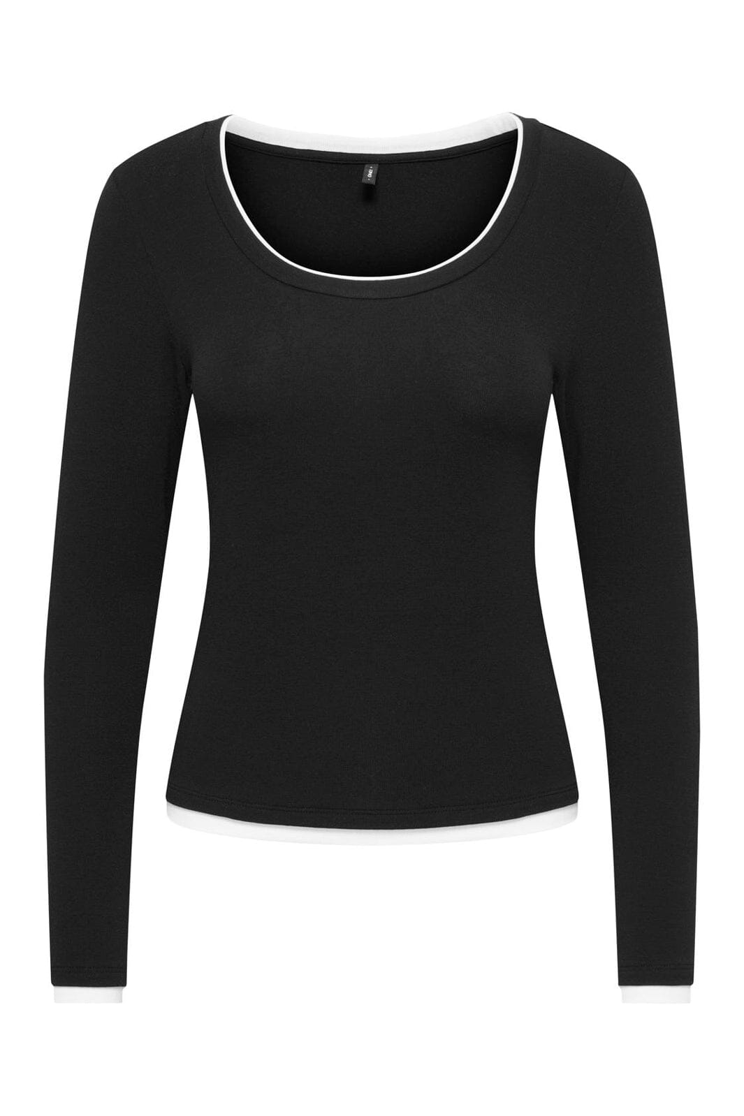 Only - Onlvirro L/S U-Neck Double Top - 5169838 Black Cloud Dancer