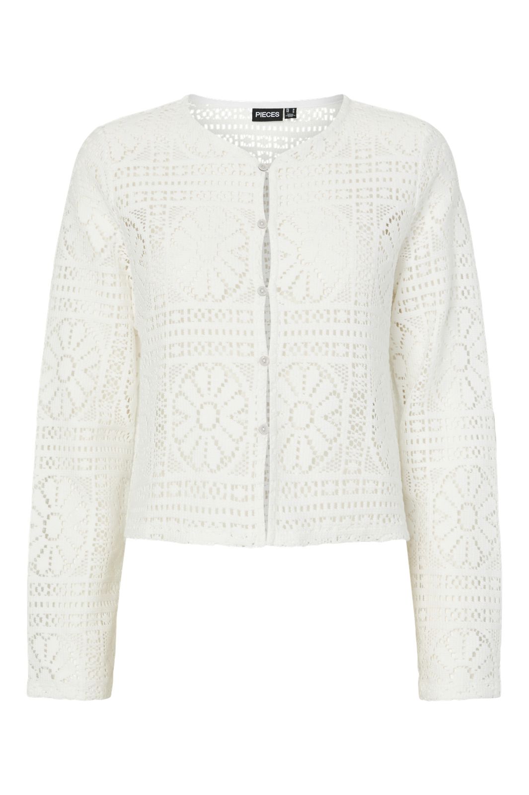 Pieces - Pcbonnie Ls Cardigan - 4938848 Cloud Dancer