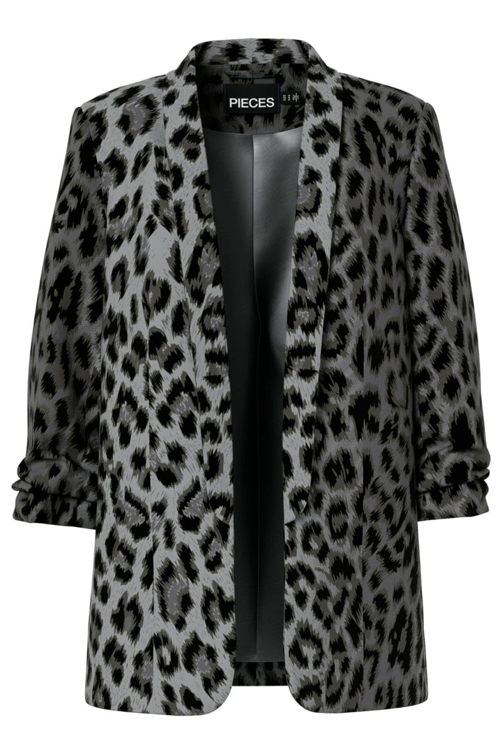 Pieces - Pcbosella 3/4 Printed Blazer - 4880942 Grey Leo