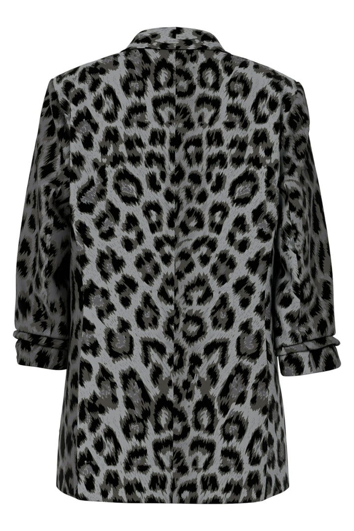Pieces - Pcbosella 3/4 Printed Blazer - 4880942 Grey Leo