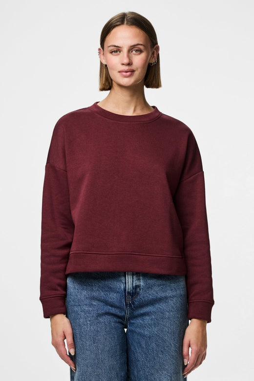 Pieces - Pcchilli Ls Loose Sweat - 4797616 Tawny Port