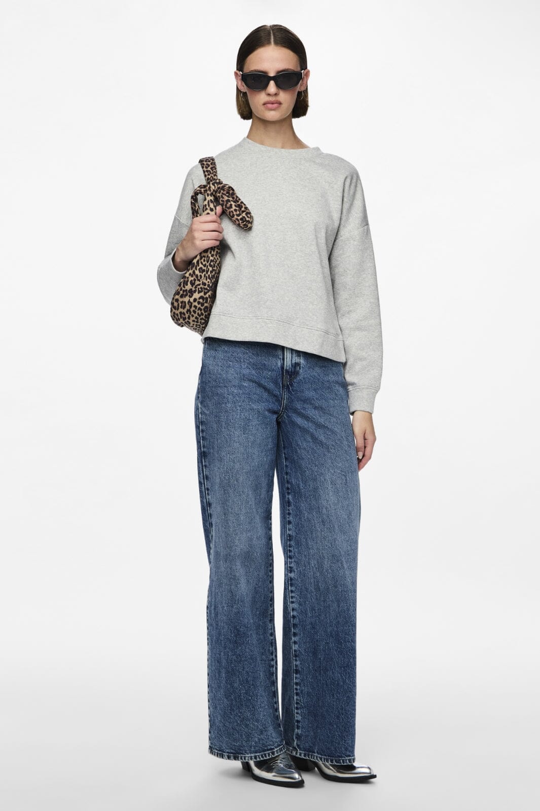 Pieces - Pcchilli Ls Sweat - 3595554 Light Grey Melange