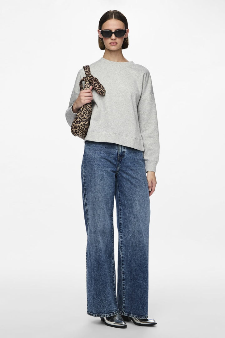 Pieces - Pcchilli Ls Sweat - 3595554 Light Grey Melange