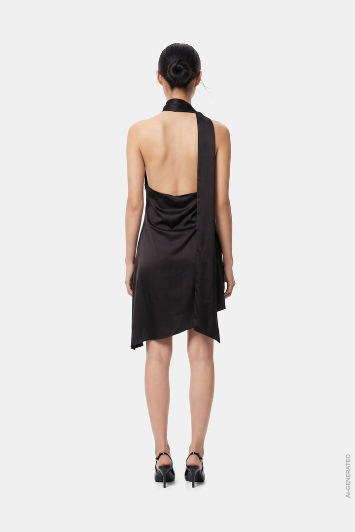 Pieces - Pcfesta Sl Satin Dress - 5127994 Black