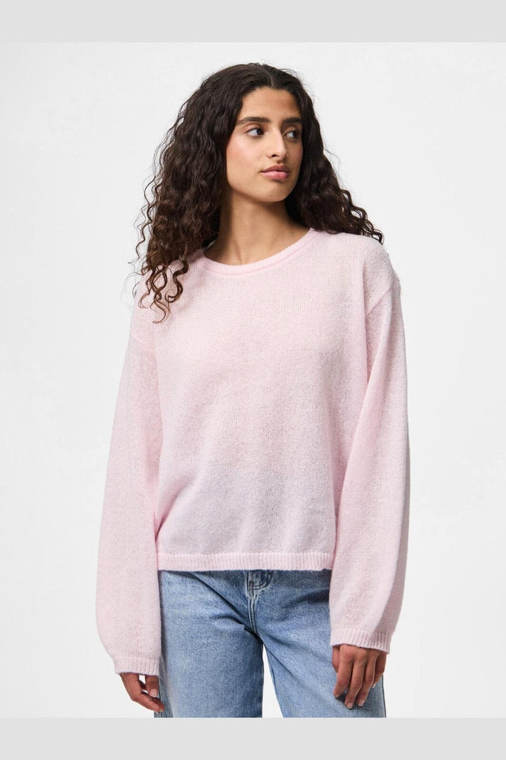 Pieces - Pcida Ls O-Neck Knit - 4805046 Pink-A-Boo