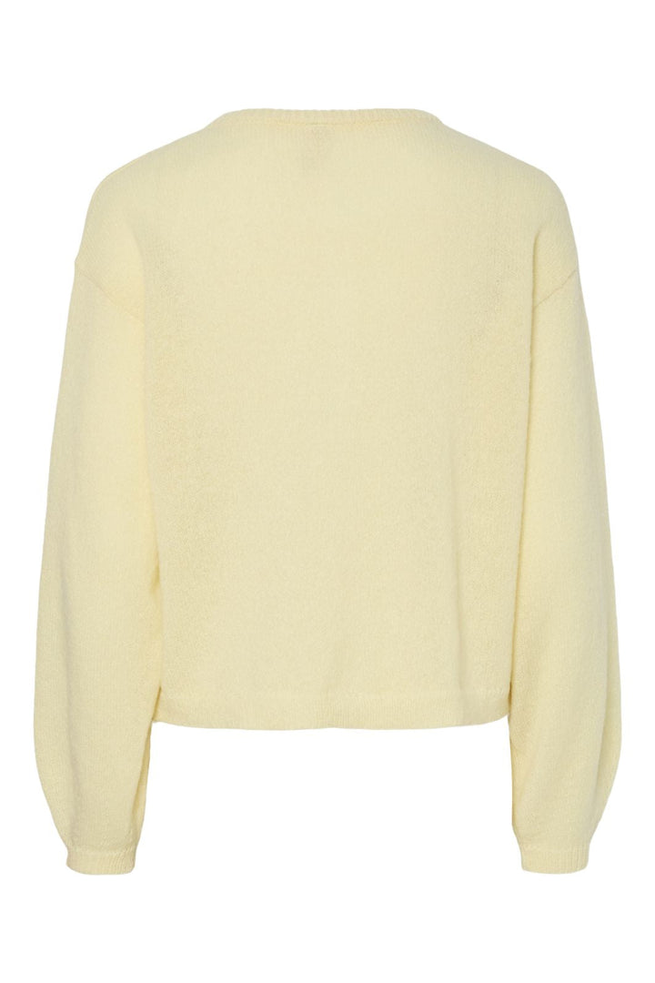 Pieces - Pcida Ls O-Neck Knit Cardigan - 4805040 French Vanilla