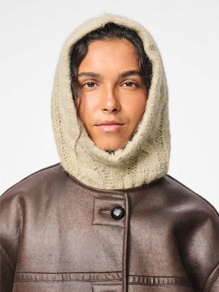 Pieces - Pcjambi Structured Balaclava - 4918208 Humus Melange Huer 