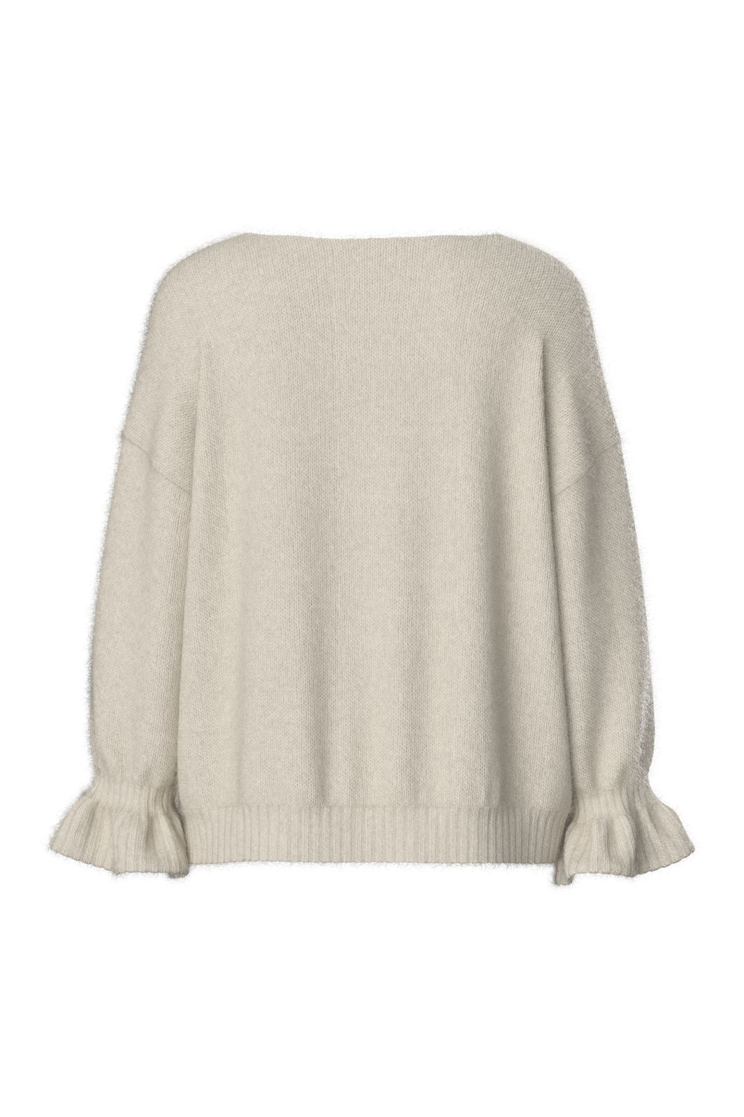 Pieces - Pcjimma Ls O-Neck Tie Knit Cardigan - 4870472 Birch