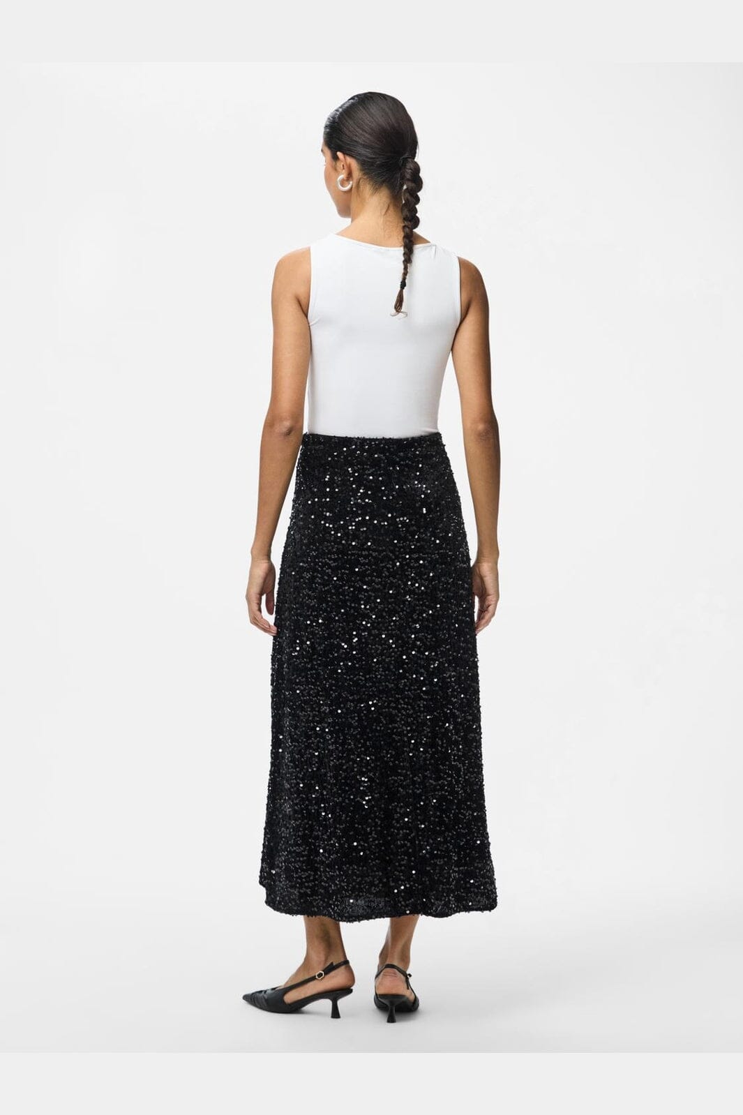 Pieces - Pckam Ankle Skirt - 4859014 Black Black Sequins