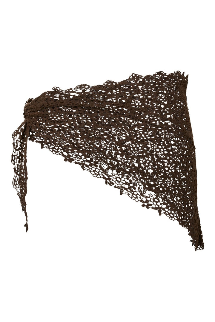 Pieces - Pckasmin Triangle Crochet Scarf - 4985108 Deep Mahogany
