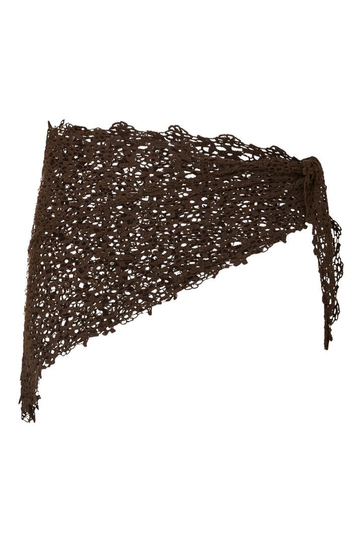 Pieces - Pckasmin Triangle Crochet Scarf - 4985108 Deep Mahogany
