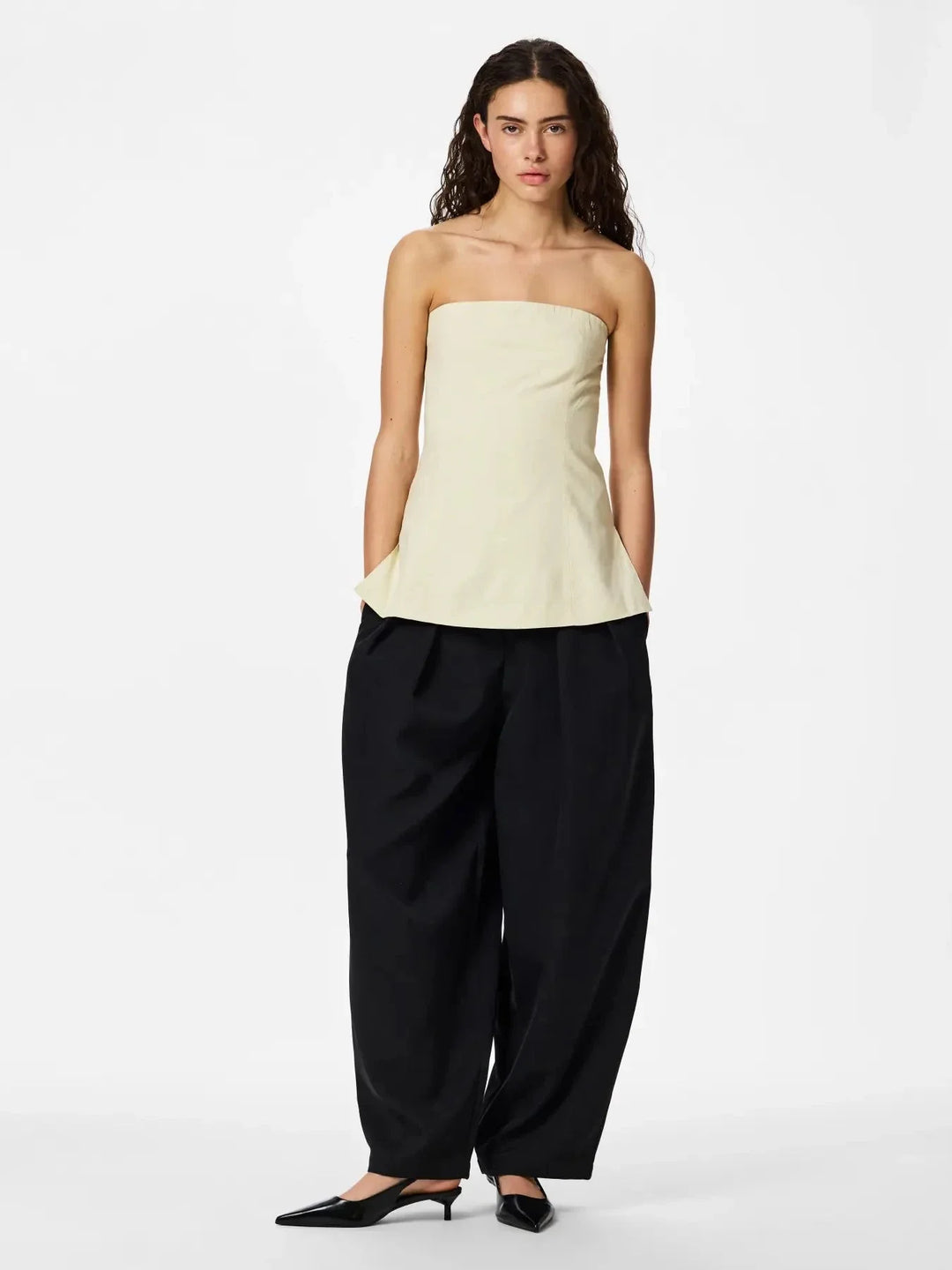 Pieces - Pcmajse Fitted Bandeau Top Pp - 5040798 Birch Toppe 