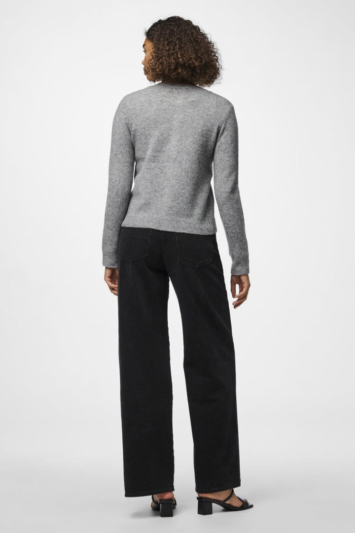 Pieces - Pcmalou Ls Knit Cardigan - 4635852 Medium Grey Melange