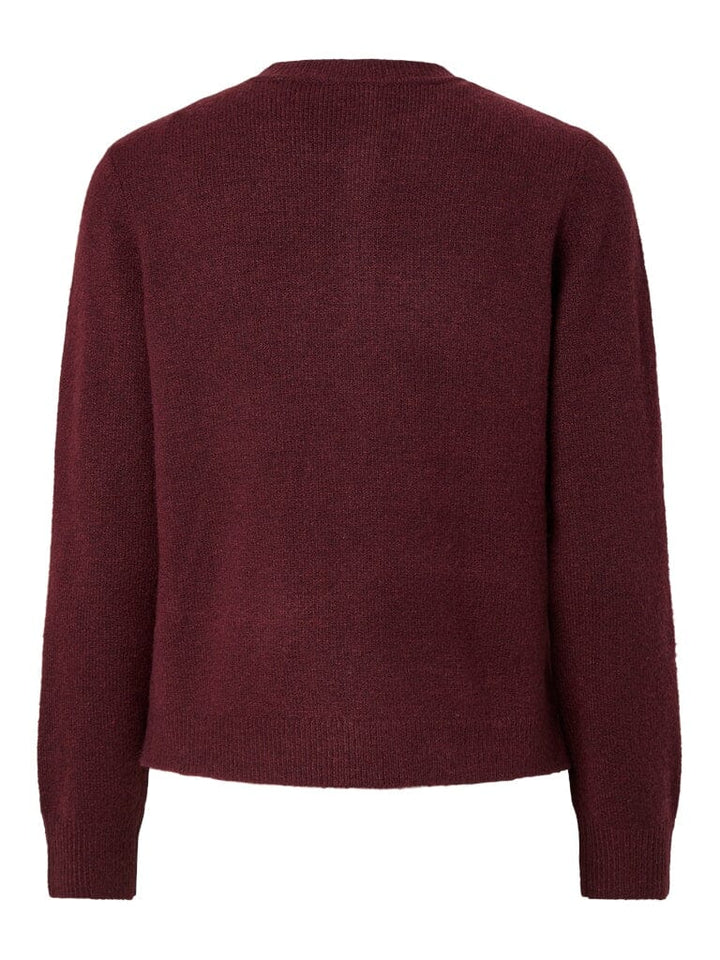 Pieces - Pcmalou Ls Knit Cardigan - 4864698 Tawny Port Melange Cardigans 