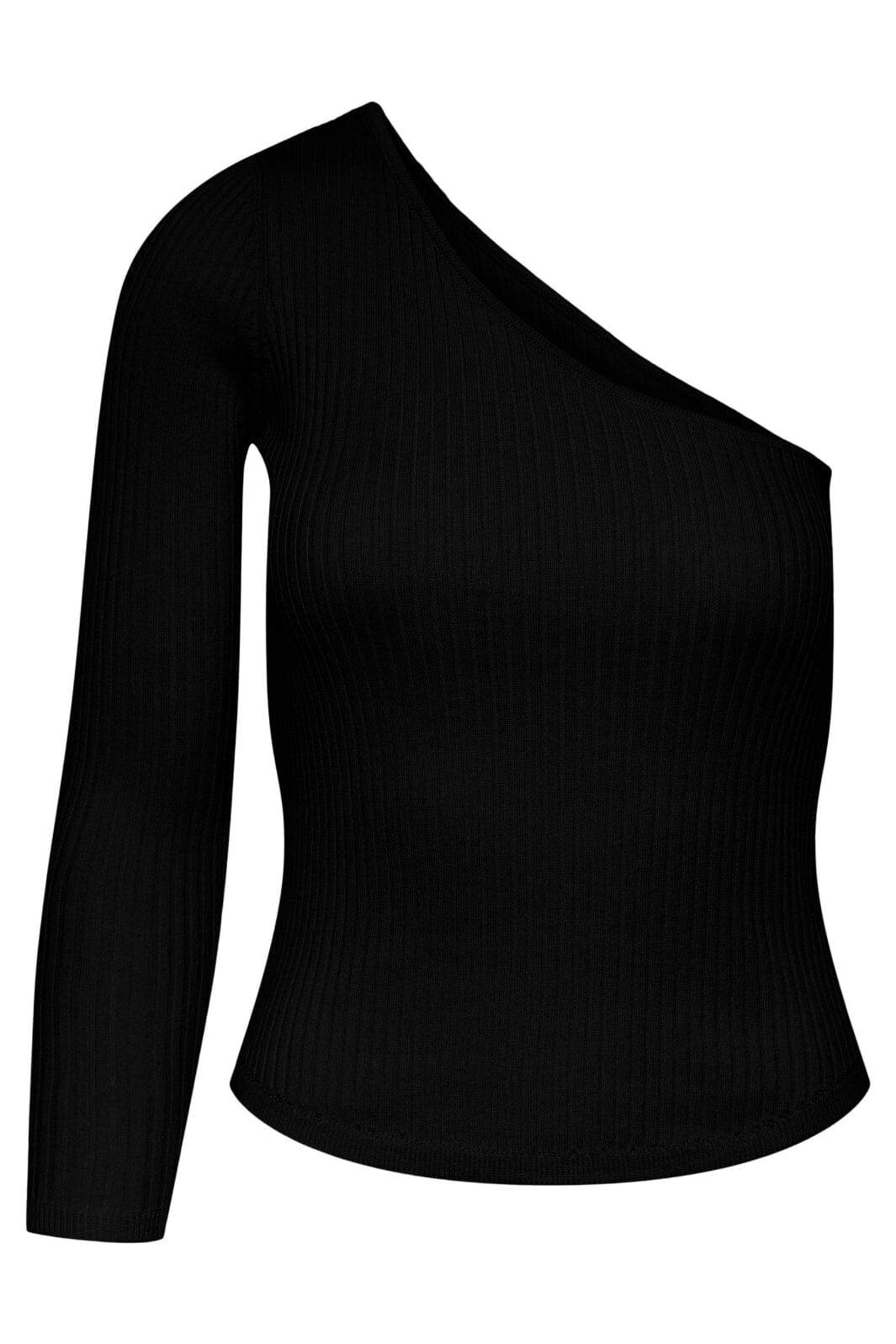 Pieces - Pcmandy One Shoulder Knit Top Dmo - Black