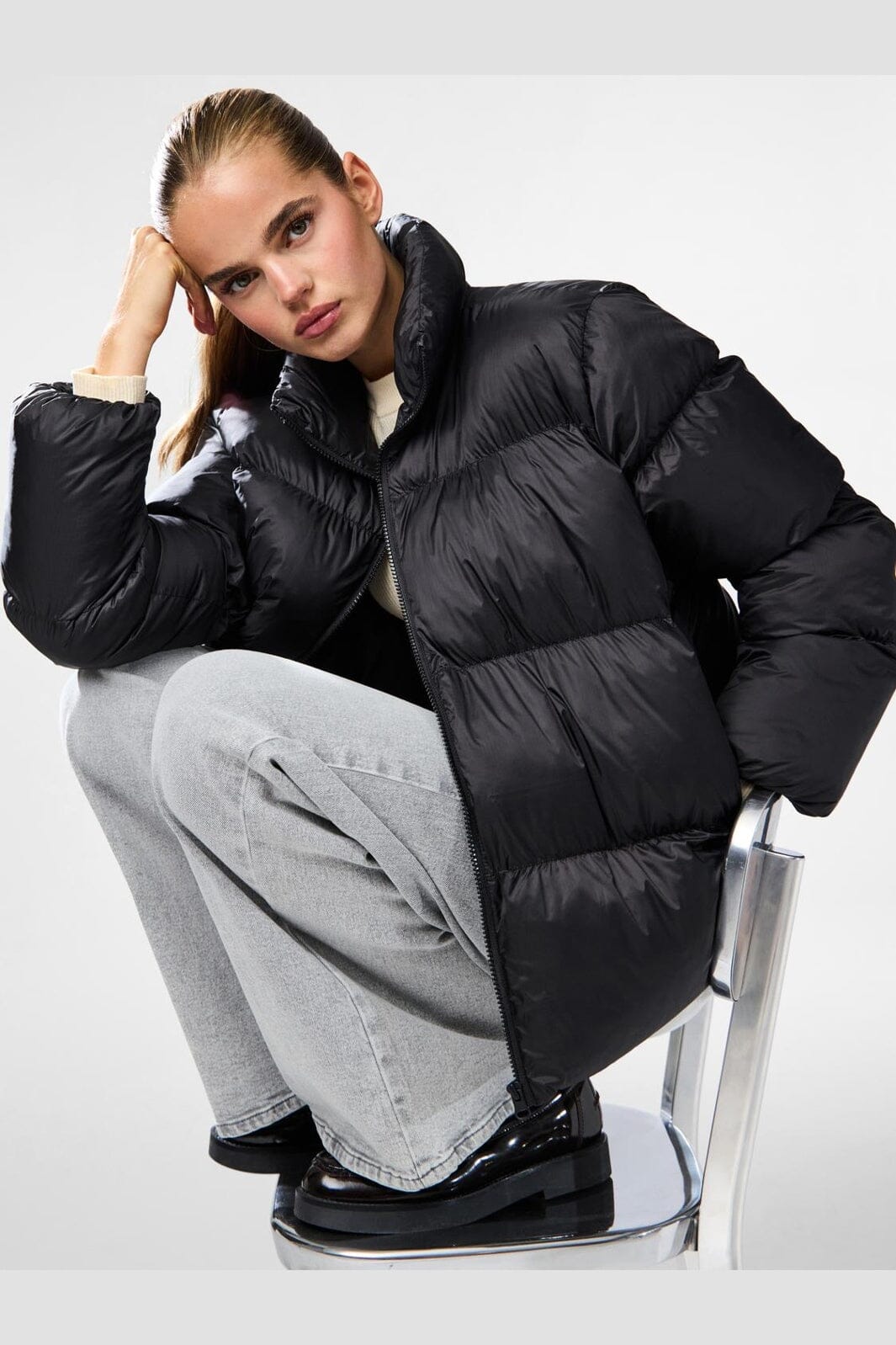 Pieces - Pcmilla Shiny Puffer Jacket - 4942996 Black