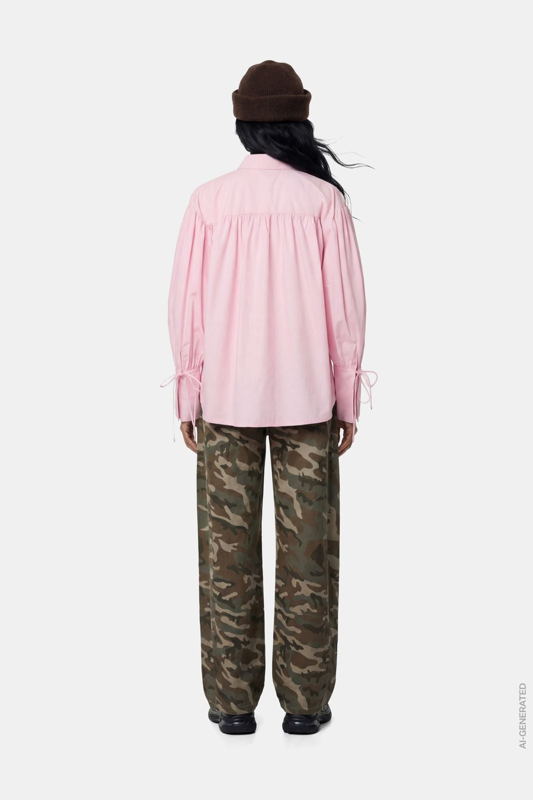 Pieces - Pcmimmi Tie Barrel Jeans - 5128114 Mermaid Camouflage