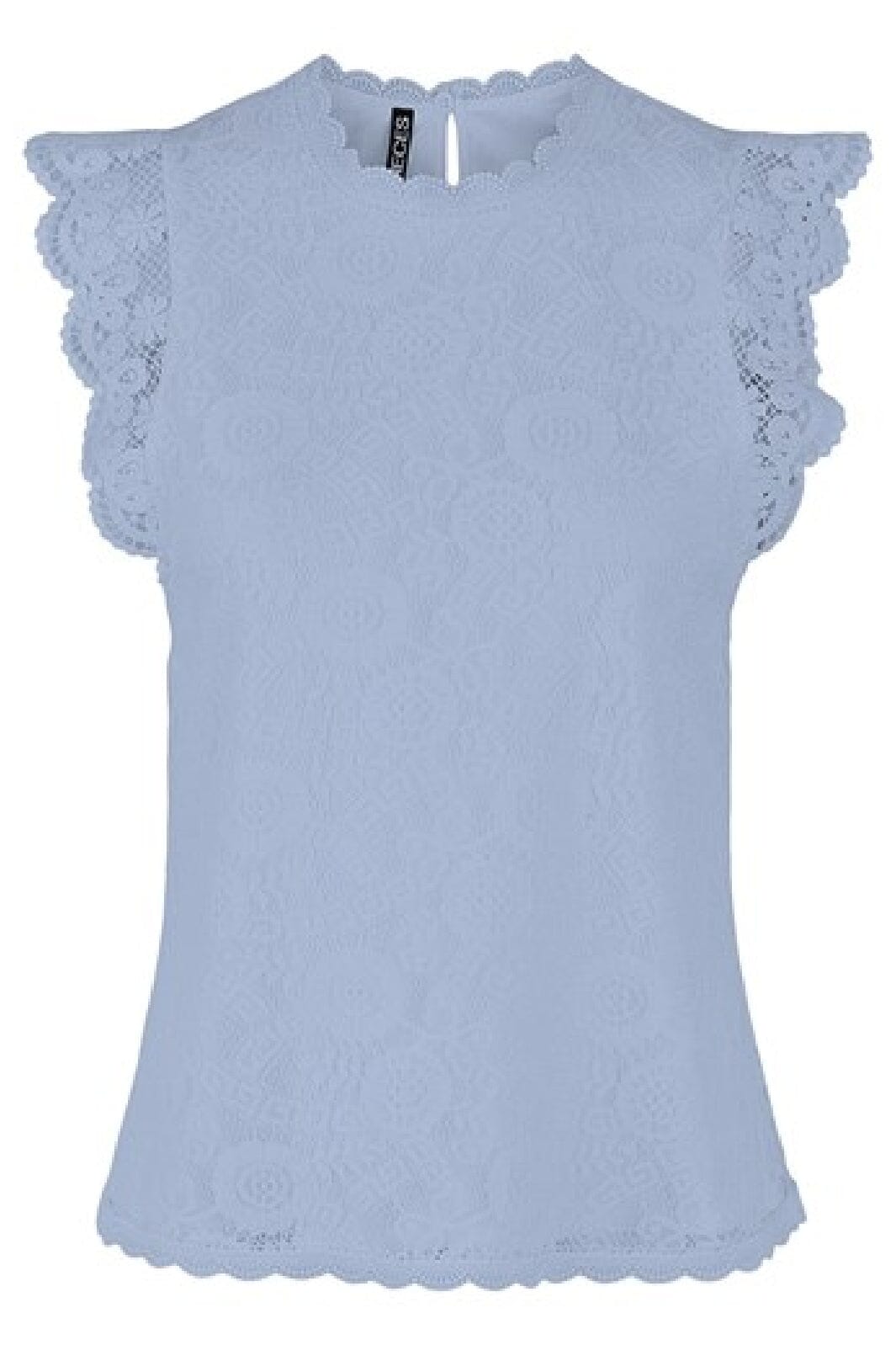 Pieces - Pcolline Sl Lace Top - 3861682 Kentucky Blue