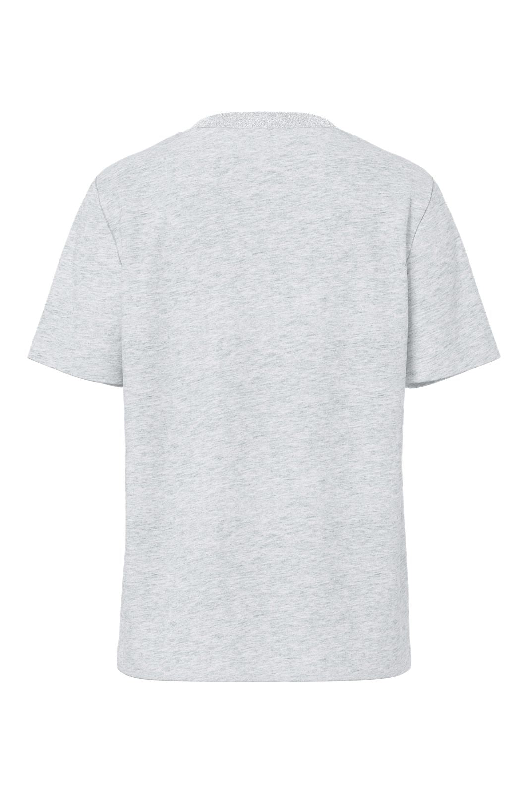 Pieces - Pcria Ss Lurex Neck Tee - 4991581 Light Grey Melange Lurex Rib
