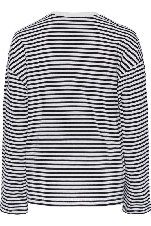 Pieces - Pcsadie Ls Top - 4402428 Cloud Dancer Black Bluser 