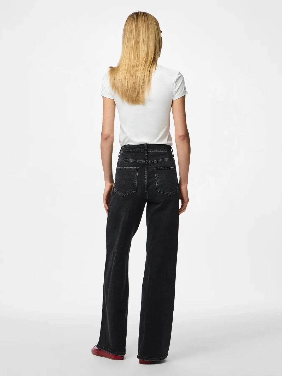 Pieces - Pcsilke Wide Jeans Bl - 4864053 Black Denim Jeans 