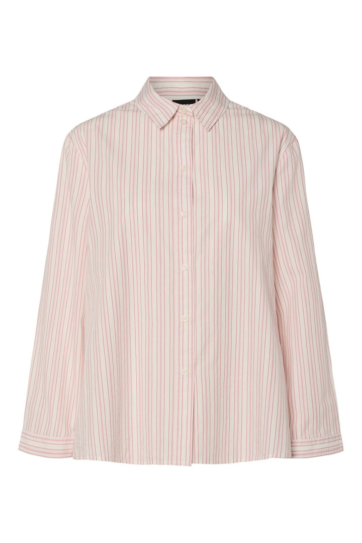 Pieces - Pcsulle Ls Shirt - 4696075 Cloud Dancer Pink Lemonade