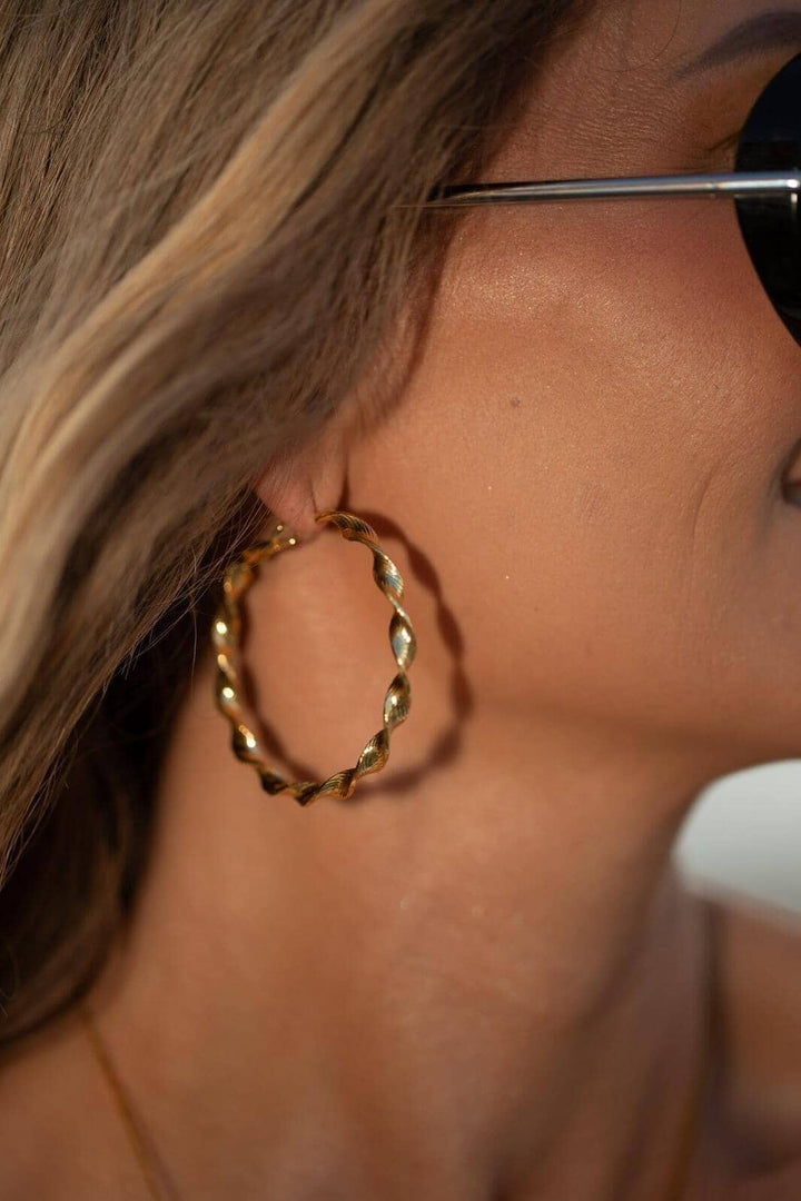 Rooted - Ditte Medium Earring - Forgyldt Øreringe 