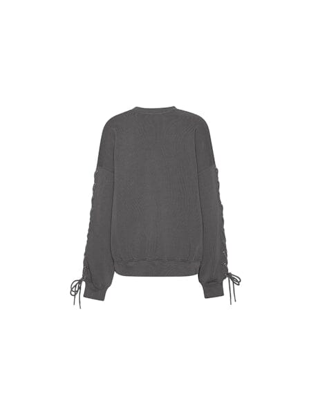 Rotate - Lacing Crewneck 1154681205 - 1205 Gray Pinstripe Sweatshirts 