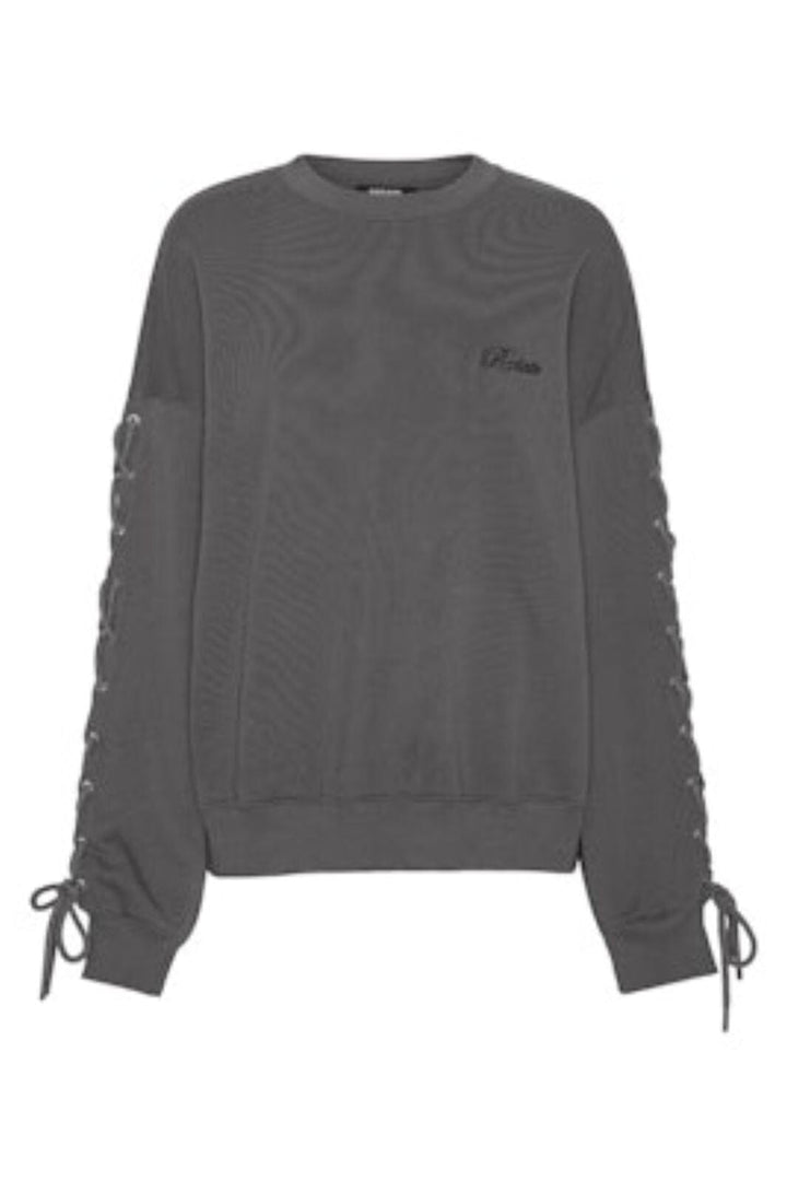 Rotate - Lacing Crewneck 1154681205 - 1205 Gray Pinstripe Sweatshirts 