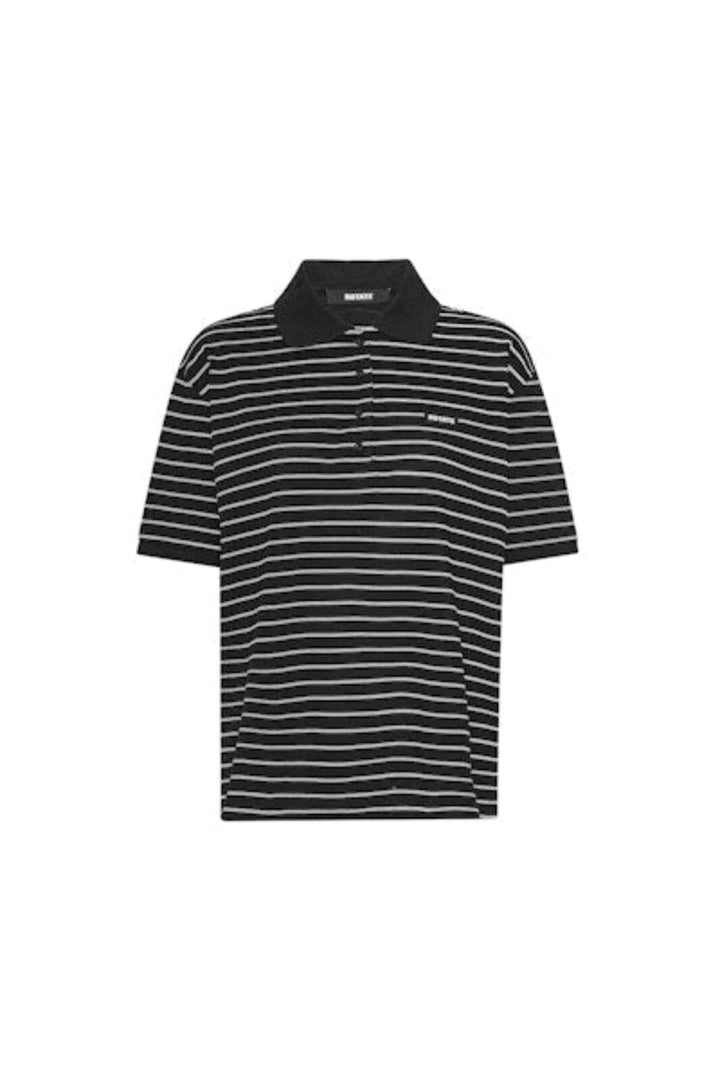 Rotate - Pique Shortsleeve Polo 115643000 - 1000 BLACK COMB. T-shirts 