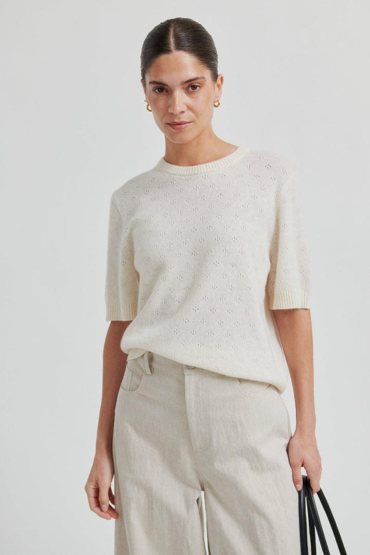 Second Female - Amala Knit SS O-Neck 60583 - 0508 Tofu 