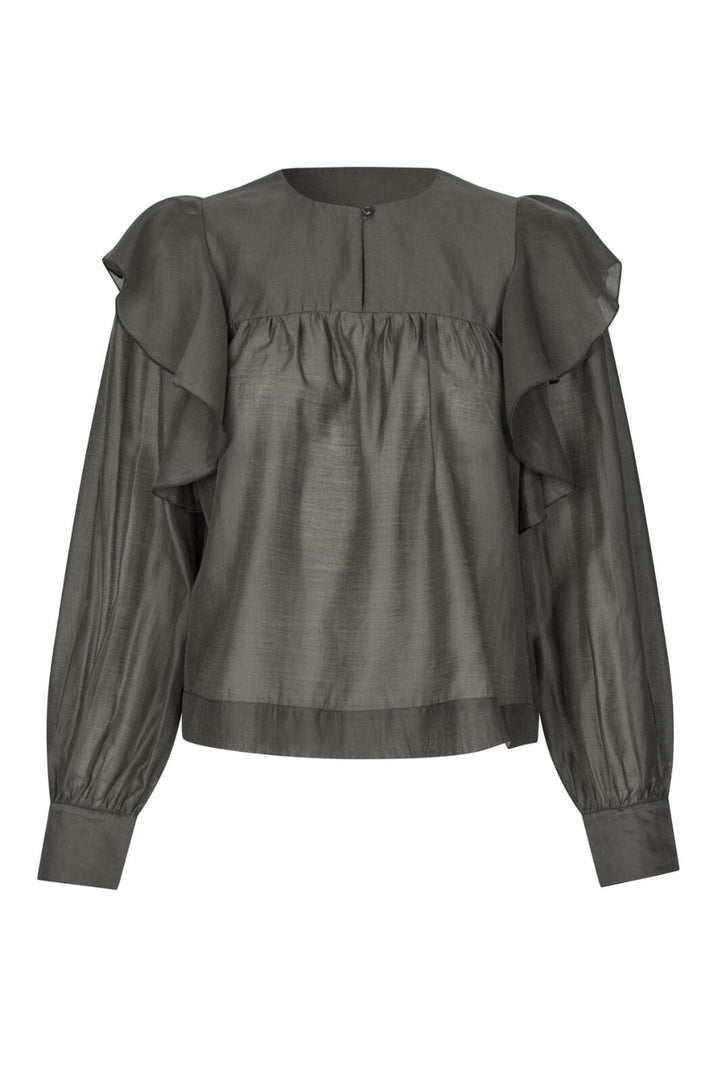 Second Female - Dream Ruffle Blouse 60192 - 4071 Wren Bluser 