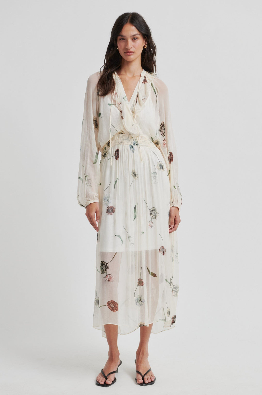 Second Female - Florala Maxi Dress 60577 - 1034 Summer Sand Kjoler 