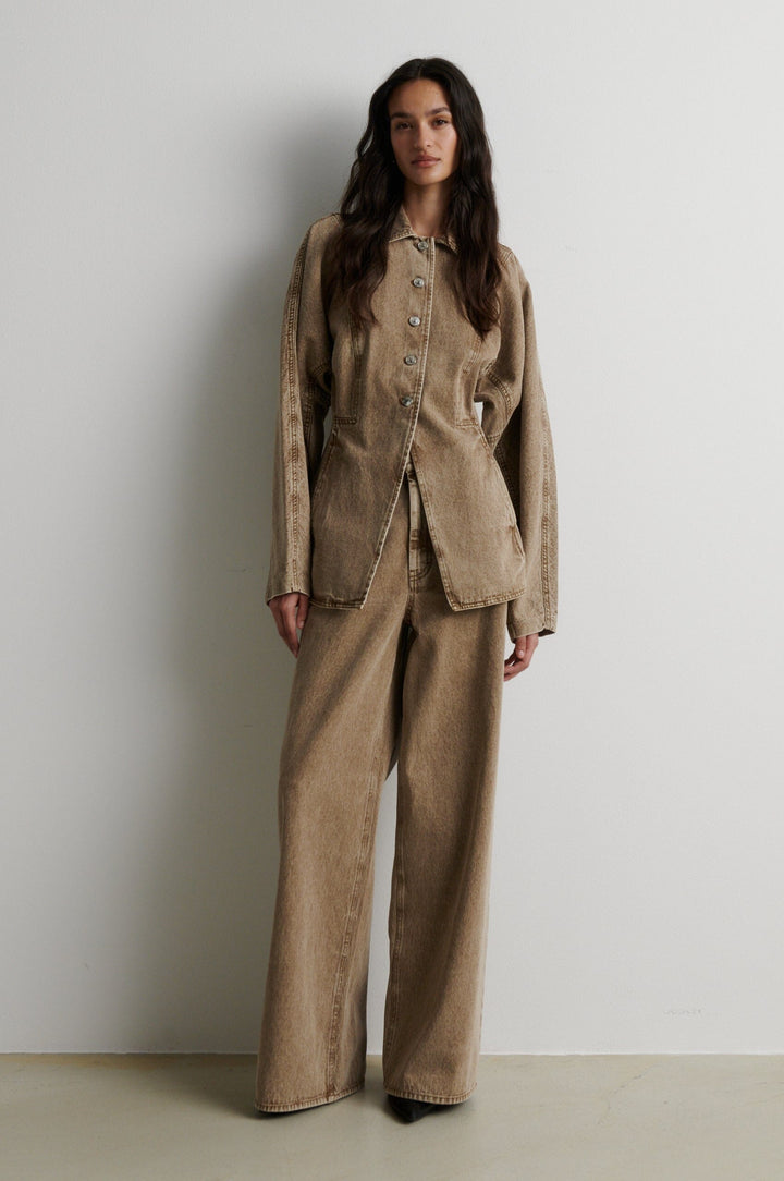 Second Female - Isana Fitted Denim Jacket 61291 - 6016 Camel Jakker 