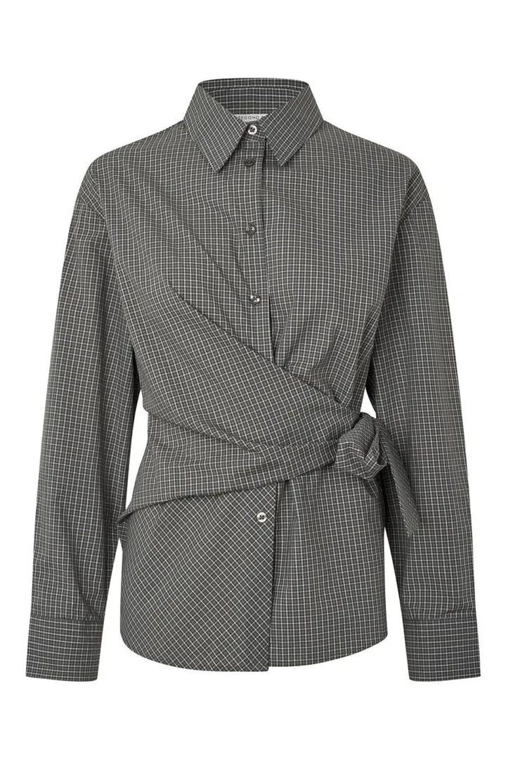 Second Female - Sorin Tie Shirt 61933 - 4065 Asphalt 