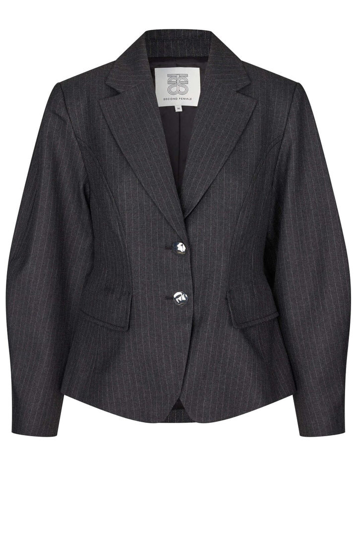 Second Female - Vienne Sculptured Blazer 60895 - 7003 Dark grey melange Blazere 