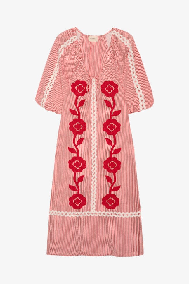 Sissel Edelbo - Abelone Dress SE 1794 - Red Flower Kjoler 