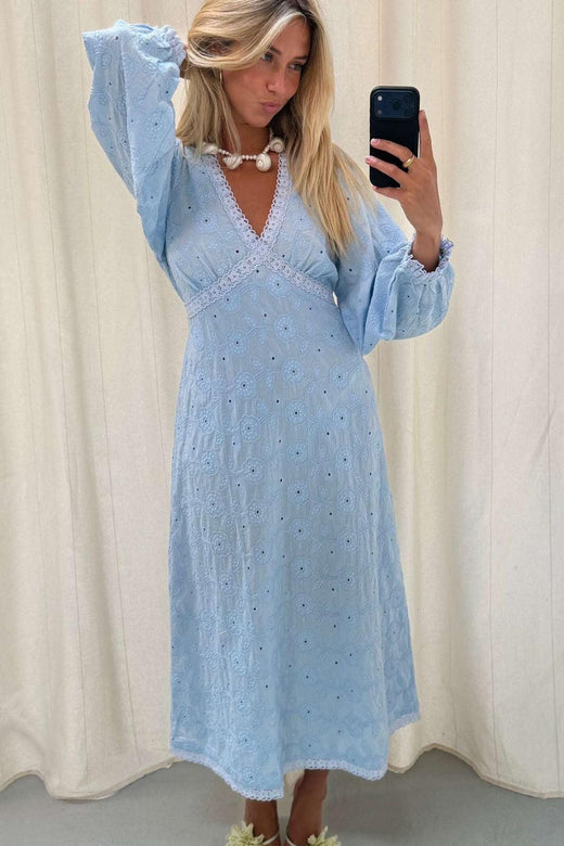 Sissel Edelbo - Delphine Dress SE 2103 - Cashmere Blue Kjoler 