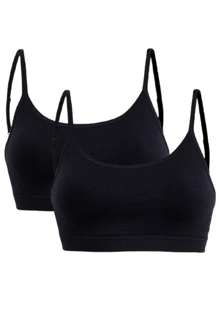 Soft basic - Soffi Bra top narrow strap 2 pak - black