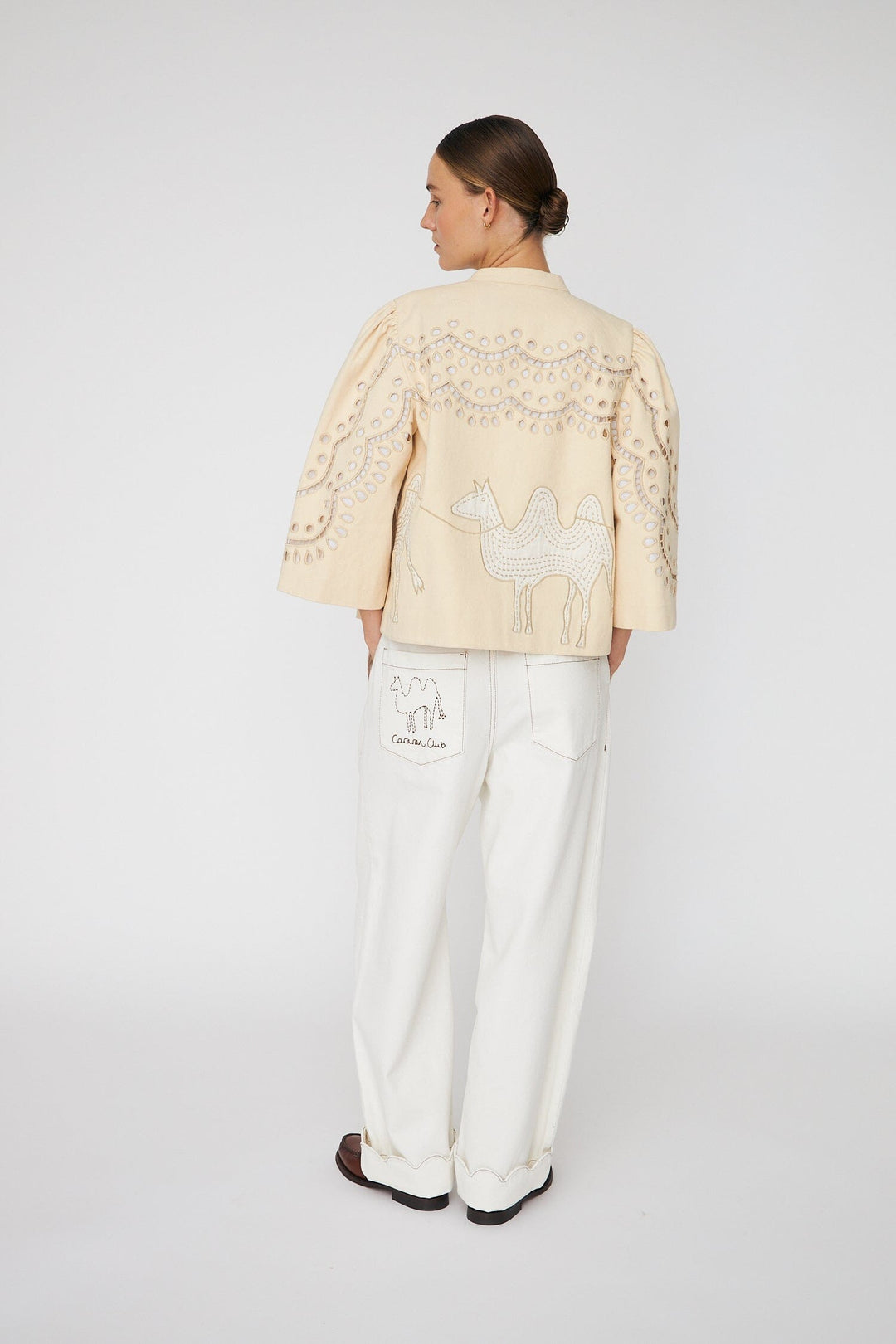Stella Nova - Embroidery Anglaise Jacketht62-7464 - 036 Creme Tones Jakker 
