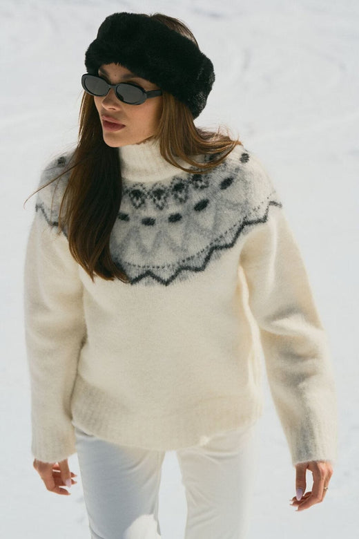 Twist & Tango - Champoluc Knitted Sweater 907077 - Fair Isle White Strikbluser 
