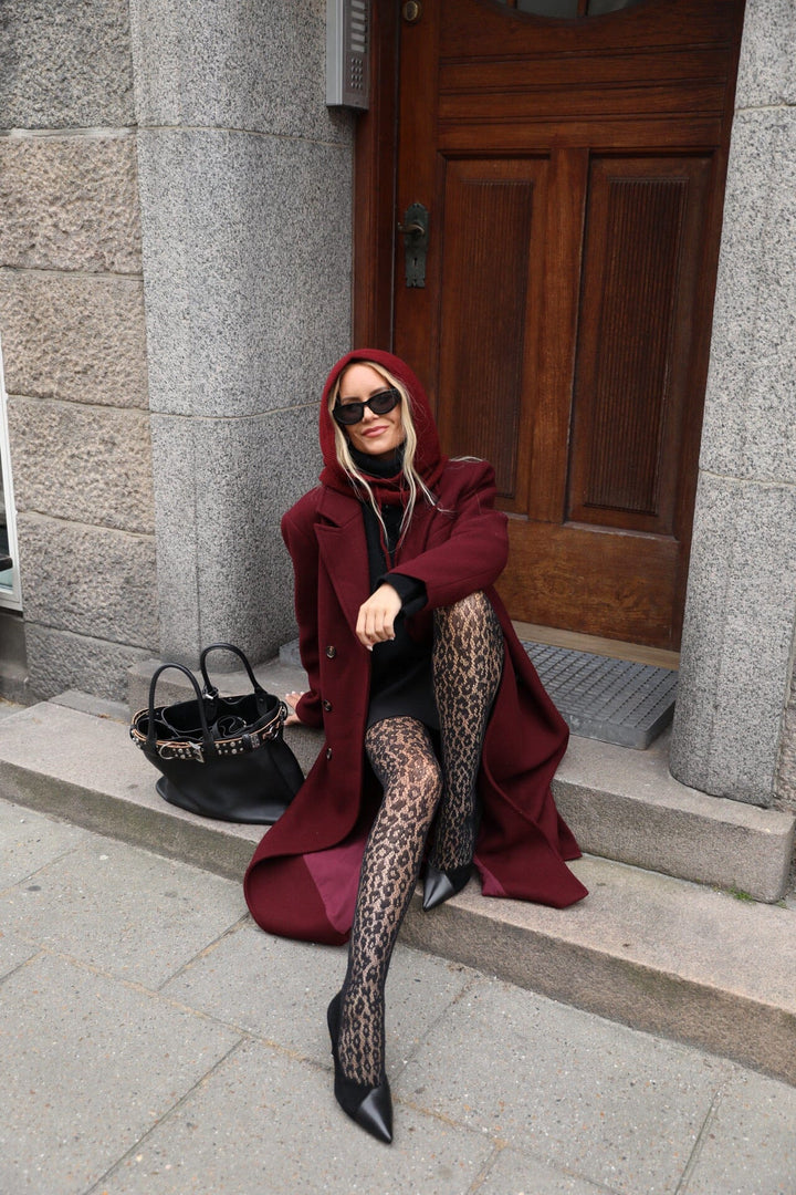 Valentin Studio - Boyfriend Wool Coat 160854 - 174 - Burgundy Jakker 