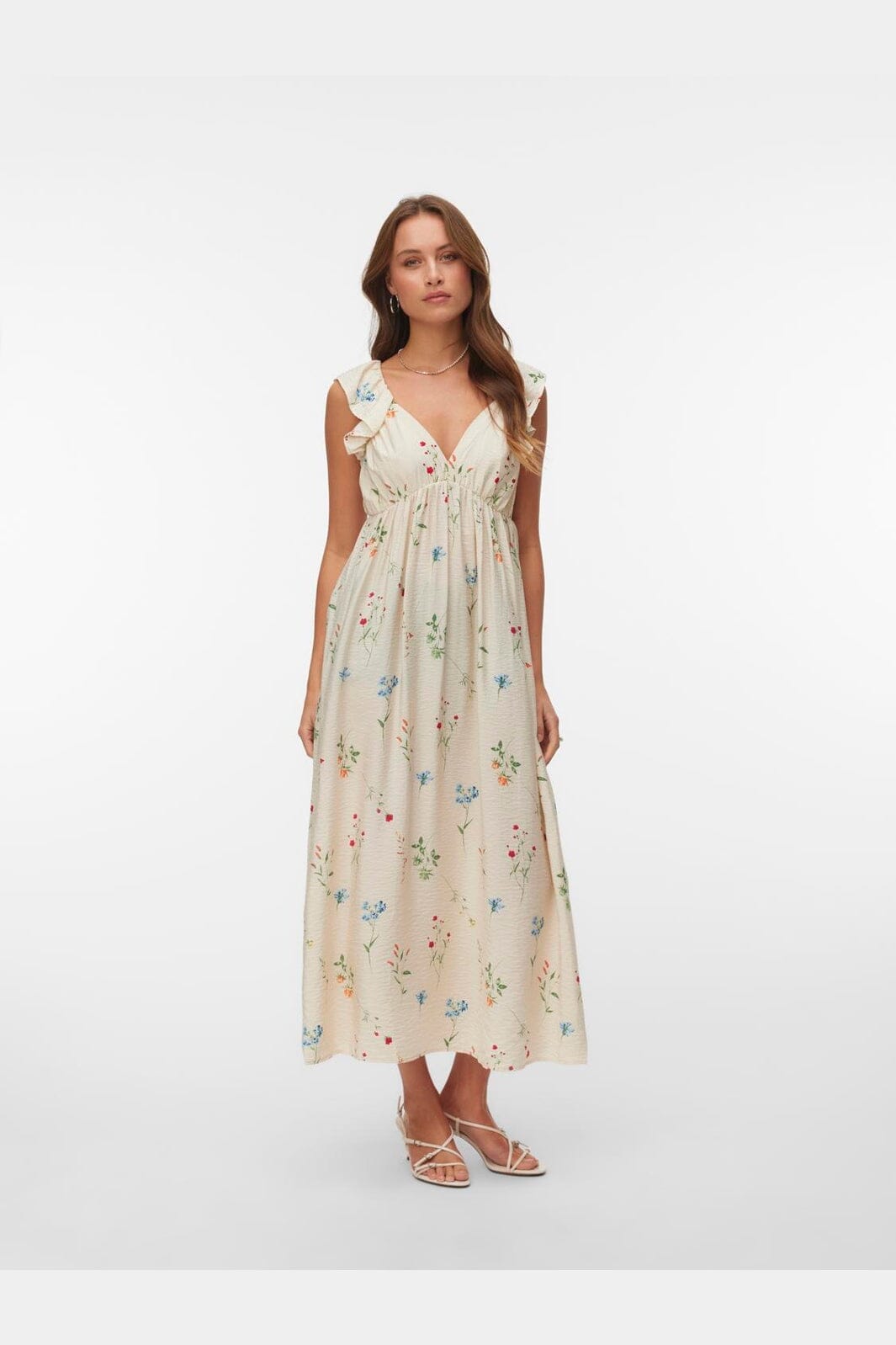 Vero Moda - Vmjosie Sl Ankle Frill Dress - 4929349 Birch Bina