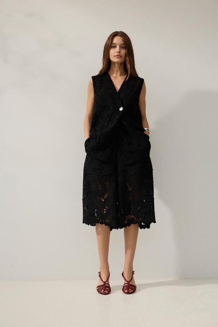 Vila - Vihylde Lace Vest - 5124610 Black