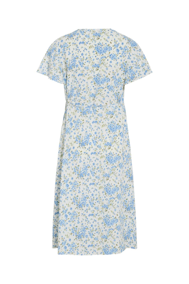 Vila - Vilovie S/S Wrap Midi Dress - 4997131 Snow White Bel