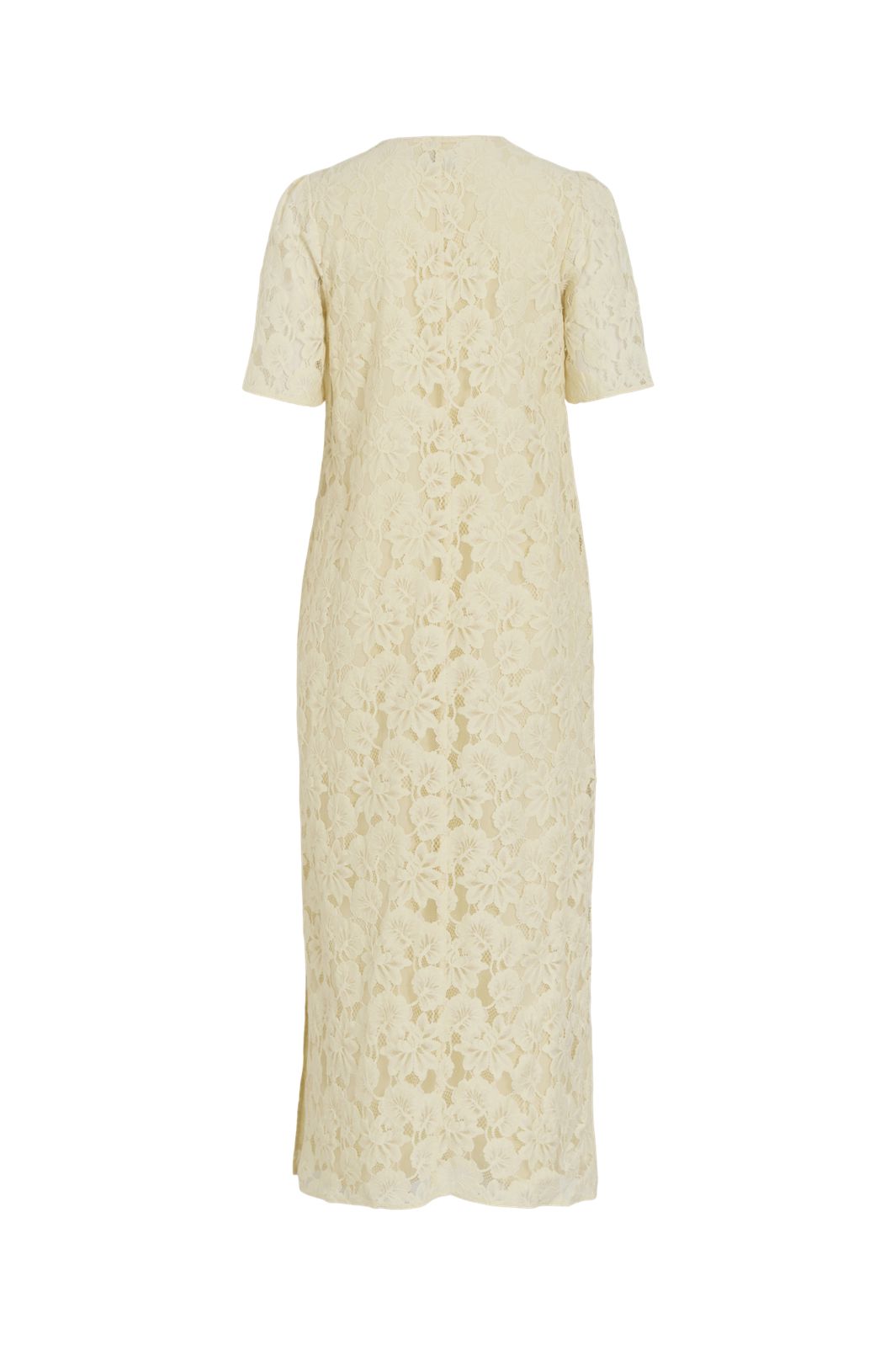 Vila - Vimala 2/4 Sleeve Lace Dress - 5089653 Pastel Yellow
